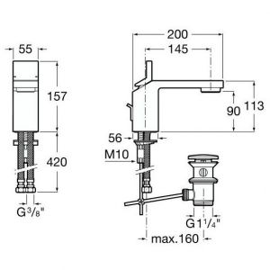 mezclador single open plano